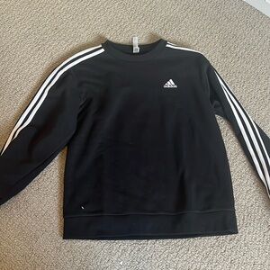 Adidas black and white crewneck